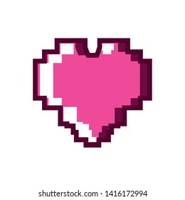 heart love pixelated icon vector ilustration