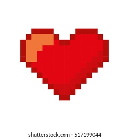 heart love pixelated icon vector illustration design