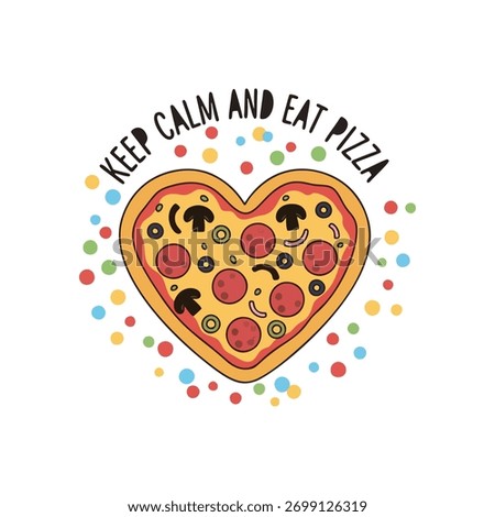 Heart love pizza vector illustration design