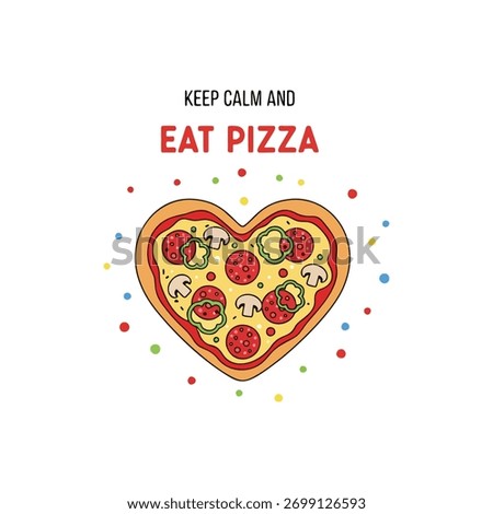 Heart love pizza vector illustration design