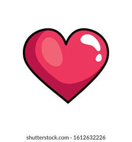 heart love pop art style icon vector illustration design