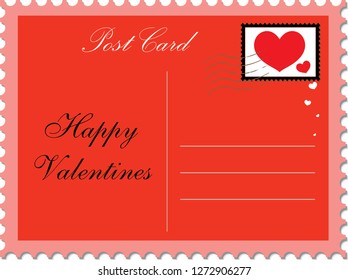 Heart, love post card. Happy valentines day