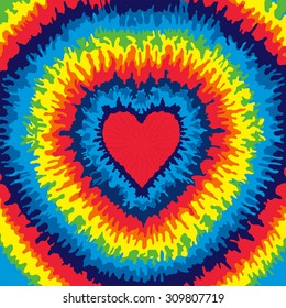 Heart, Love, Rainbow Tie Dye Background