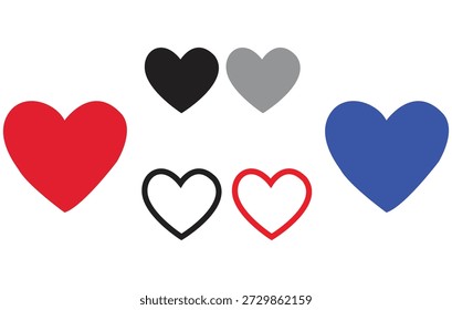 Heart and Love Reaction Icon Set