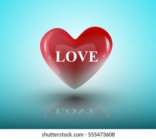 Heart love realistic icon with shadows. Vector illustration.
