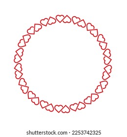 heart or love red circle frame