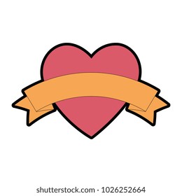 heart love with ribbon