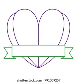 heart love with ribbon decorative