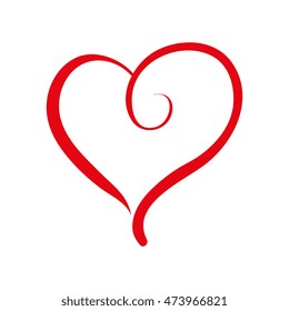 heart love romance passion amour red vector illustration