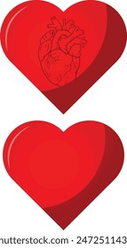 Heart, love, romance or valentine's day red vector icon for apps and websites
