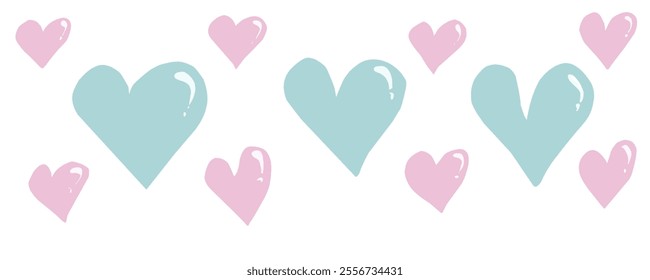 Heart, love, romance or valentine's day pink vector icons symbols. flat design, isolated editable vector eps10