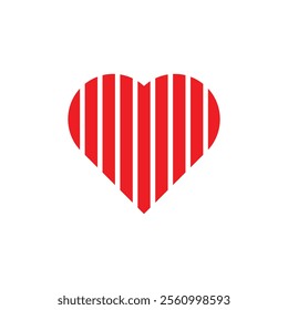 Heart, love, romance or valentine's day red vector icon for apps and websites