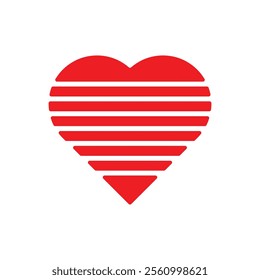 Heart, love, romance or valentine's day red vector icon for apps and websites