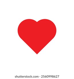 Heart, love, romance or valentine's day red vector icon for apps and websites