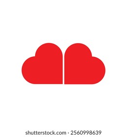 Heart, love, romance or valentine's day red vector icon for apps and websites