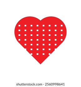 Heart, love, romance or valentine's day red vector icon for apps and websites