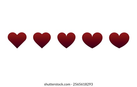 Heart, love, romance or valentine's day red heart. Heart vector icons.Flat design. Heart and love Vector illustration