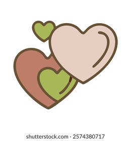 Heart, love, romance or valentine's day heart. Heart vector icons. Artistic red heart love symbols isolated editable vector.