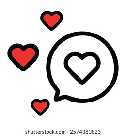 Heart, love, romance or valentine's day red heart. Heart vector icons. Artistic red heart love symbols isolated editable vector.