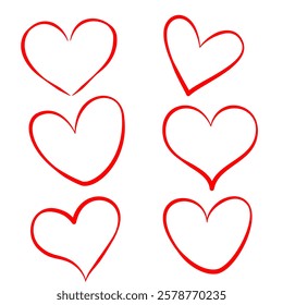 Heart, love, romance or valentine's day red heart. Heart vector icons. Artistic red heart love symbols