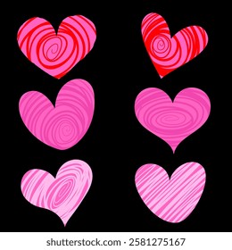 Heart, love, romance or valentine's day red heart. Heart vector icons. Artistic red and pink heart love symbols