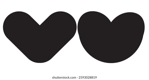 Heart, love, romance or valentine's day red heart. Heart vector icons. Artistic red heart love symbols