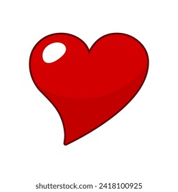 Corazón, amor, romance icono vector para aplicaciones y sitios web Corazón. Símbolo de amor y Día de San Valentín. Diseño de vectores cardíacos de estilo plano