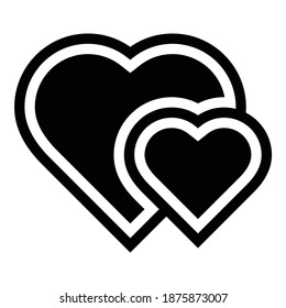 El Corazón Ama El Romántico Icono Plano Aislado En Fondo Blanco