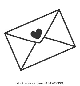 Heart love romantic, isolated flat icon design