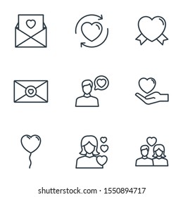 heart love romantic passion icons set vector illustration