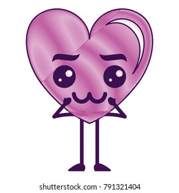 heart love sad kawaii character