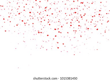 Heart of love scatter Valenitnes day concept on white abstract background