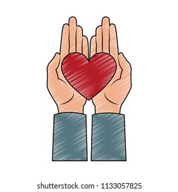 Heart and love scribble