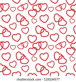 Heart love seamless pattern background. Vector illustration