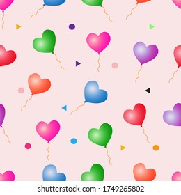 Heart Love Seamless Pattern Background Vector