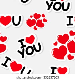 Heart Love Seamless Pattern Background Vector Illustration EPS10