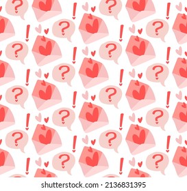 Heart love seamless pattern set. Hand drawn with heart gift packaging, wrapping paper 