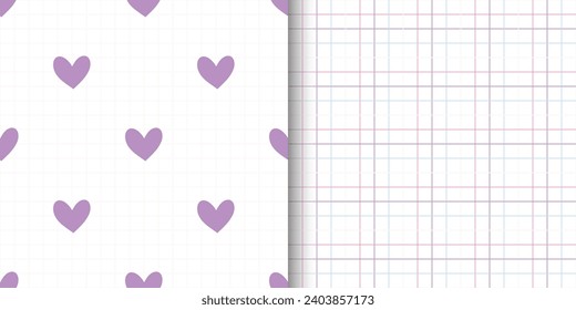 Heart Love Seamless pattern set. Design for blankets, pillows, pyjamas, clothes, t-shirts, paper goods, background, wallpaper, wrapping, fabric, textile and more