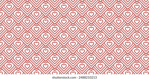 Heart love seamless pattern, Valentines decorative wallpaper. Vector illustration