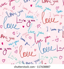 heart and love seamless pattern in vector