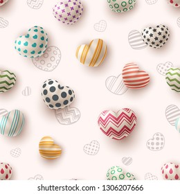Heart and love - seamless pattern. Vector eps 10