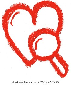 Coração Amor Pesquisar Amor Romance Relacionado Ícone giz de giz de cera Desenho Vetor