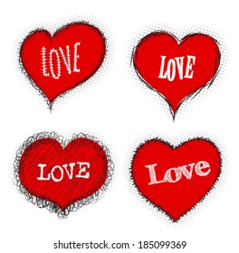 Heart love set. Can use for love concept, Valentine, Wedding.