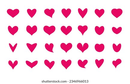 heart love shape collection vector