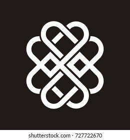 Heart or love shape linked logo design template vector