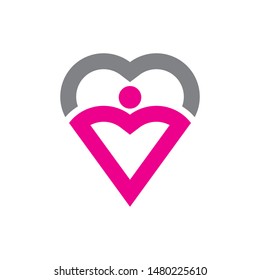 heart love shape logo design template vector illustration