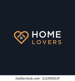 Heart Love Shape with Windows House for Real Estate Home Property Business logo design