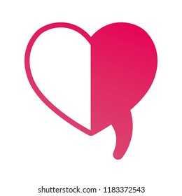 heart love shaped speech bubble