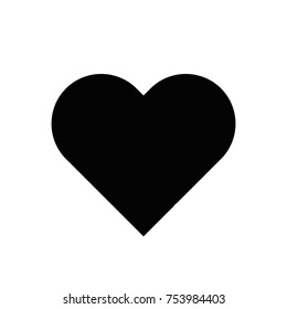 heart love sign black vector on white background