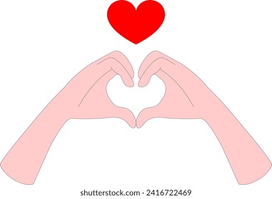 
Heart love sign by hand vector